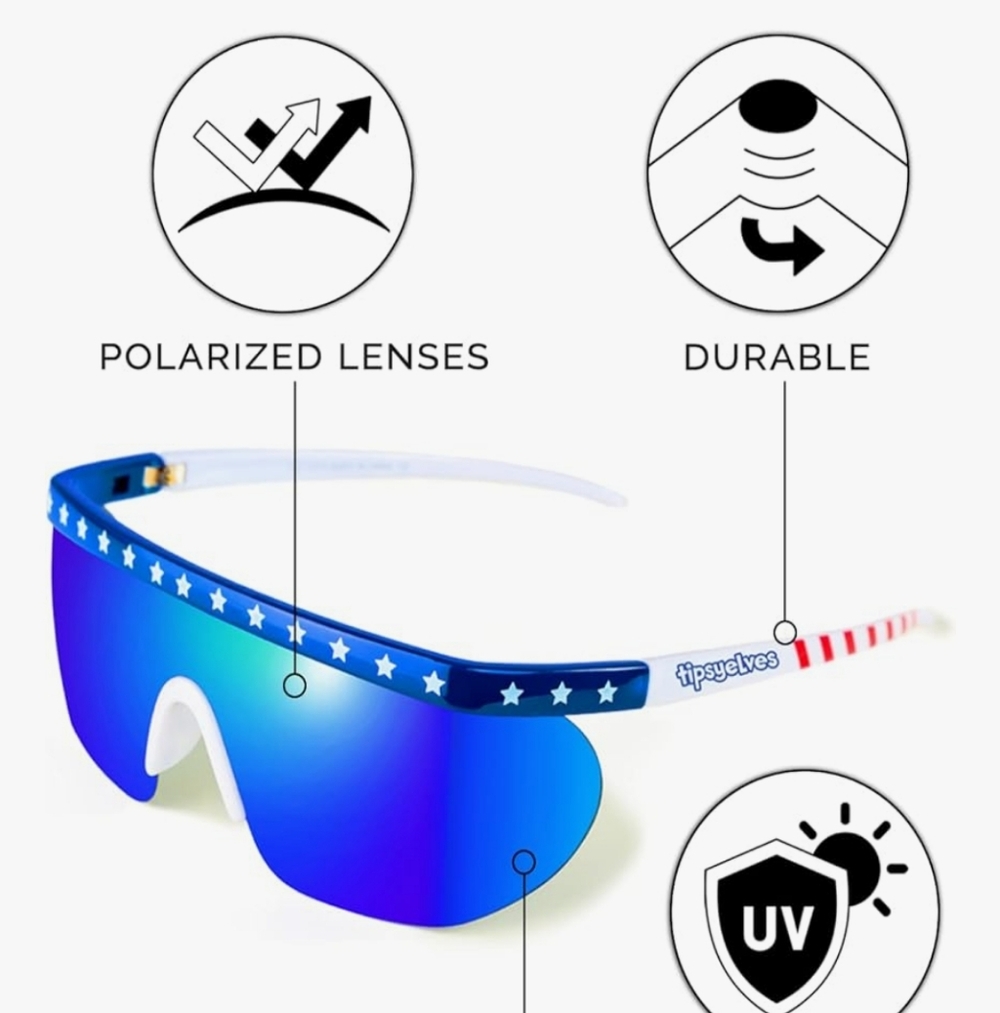 Tipsy Elves Sunglasses - Retro Sport Performance Shades - - Picture 3 of 4